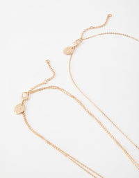 Gold Fine Geo Ball 3-Row Necklace - link has visual effect only