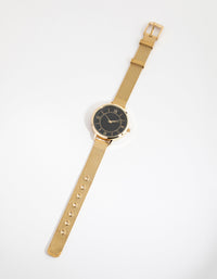 Gold Roman Numeral Mesh Strap Watch - link has visual effect only