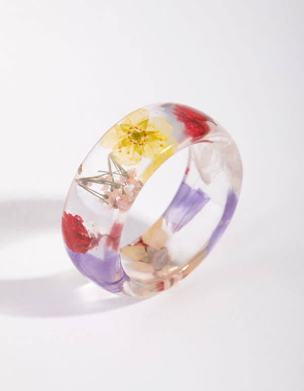 Vintage Clear Floral Ring