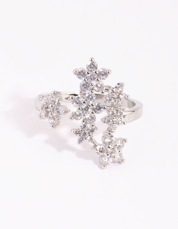 Silver Crystal Star Ring