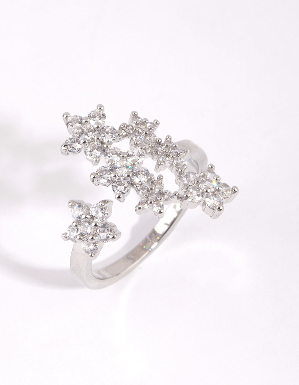 Silver Crystal Star Ring