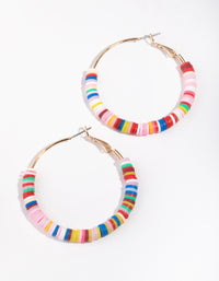 Gold Colourful Discs Hoop Earrings - link has visual effect only