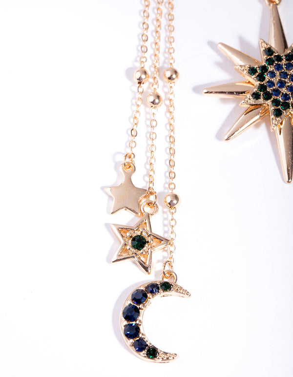 Mixed Metals Mismatched Celestial Earrings