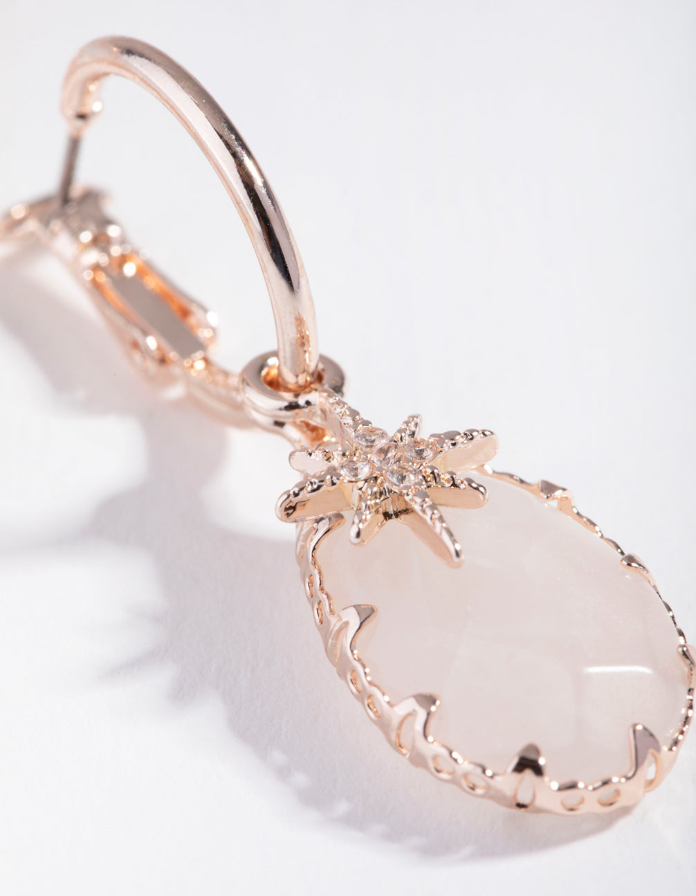 Rose Gold Star Charm Huggie Earrings