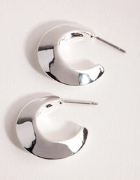 Silver Small Chubby Open Hoop Earrings - link has visual effect only