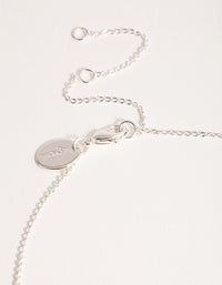 Silver Plated Freshwater Pearl Station Necklace - link has visual effect only