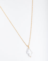 Gold Plated Freshwater Pearl Cross Necklace - link has visual effect only