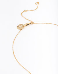 Gold Plated Rectangle Tag Necklace - link has visual effect only