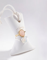 Gold Plated Diamante Star Pack Rings - link has visual effect only