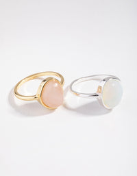 Gold Plated Diamante Star Pack Rings - link has visual effect only
