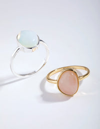 Gold Plated Diamante Star Pack Rings - link has visual effect only