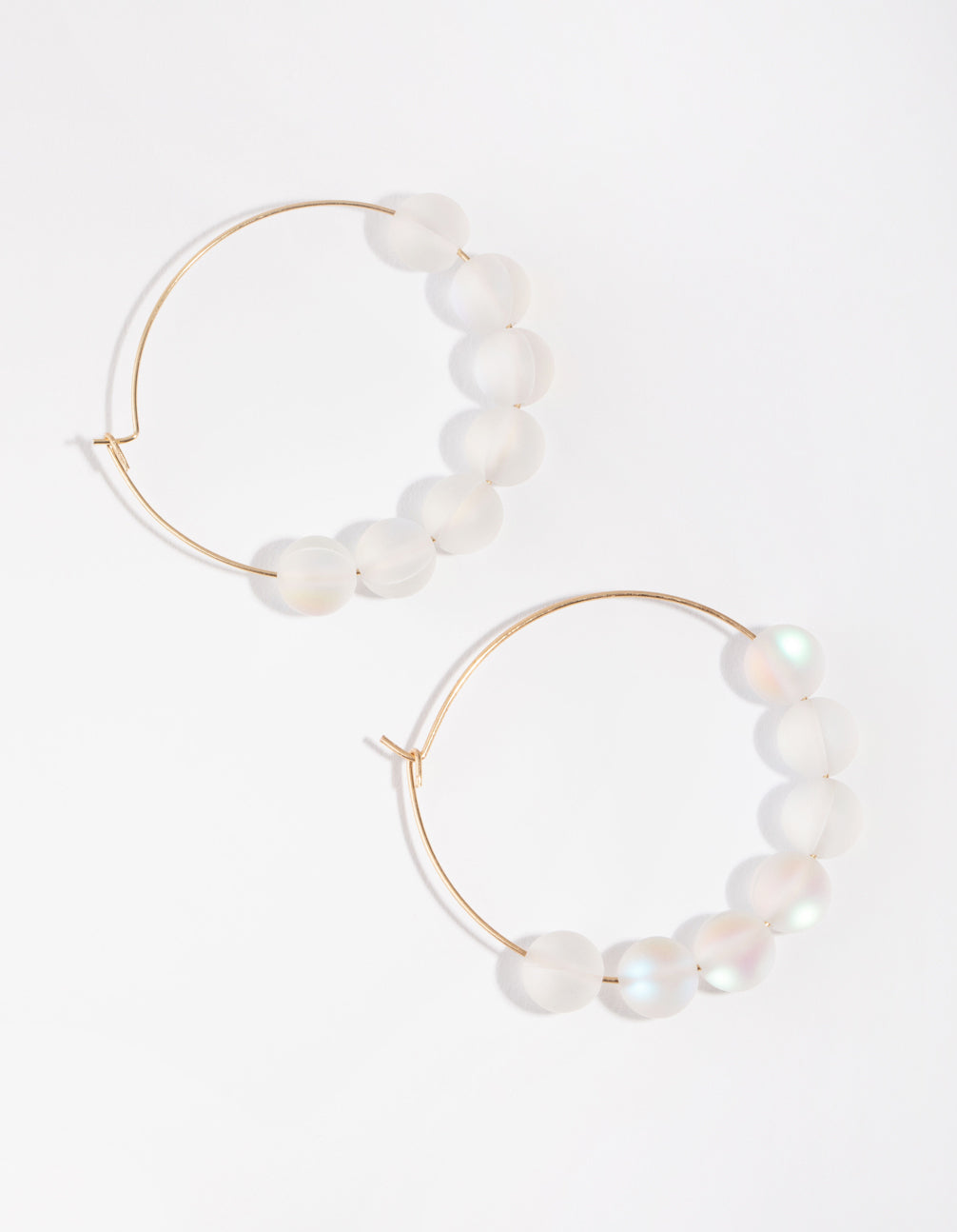 Gold Iridescent Ball Hoop Earrings