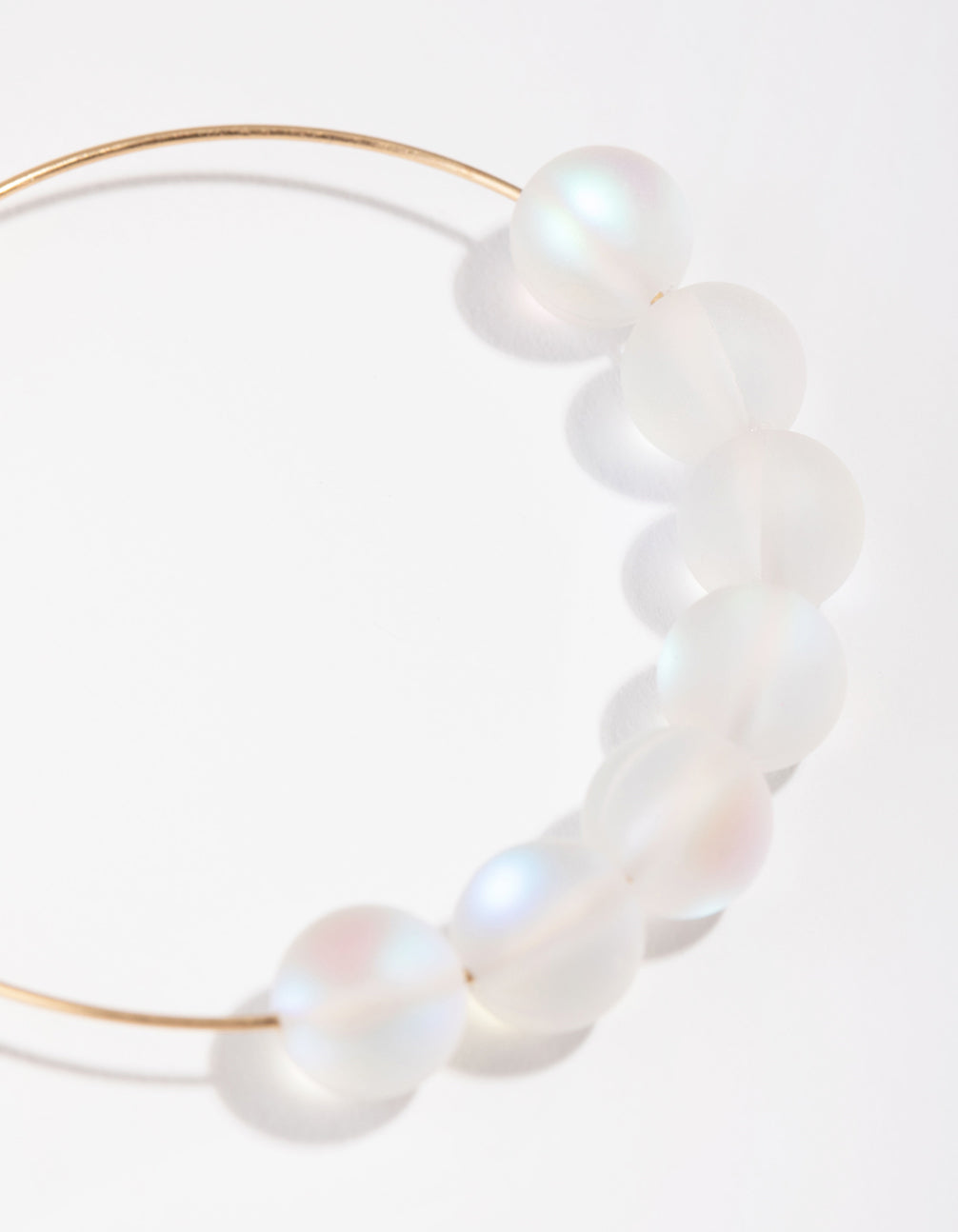 Gold Iridescent Ball Hoop Earrings