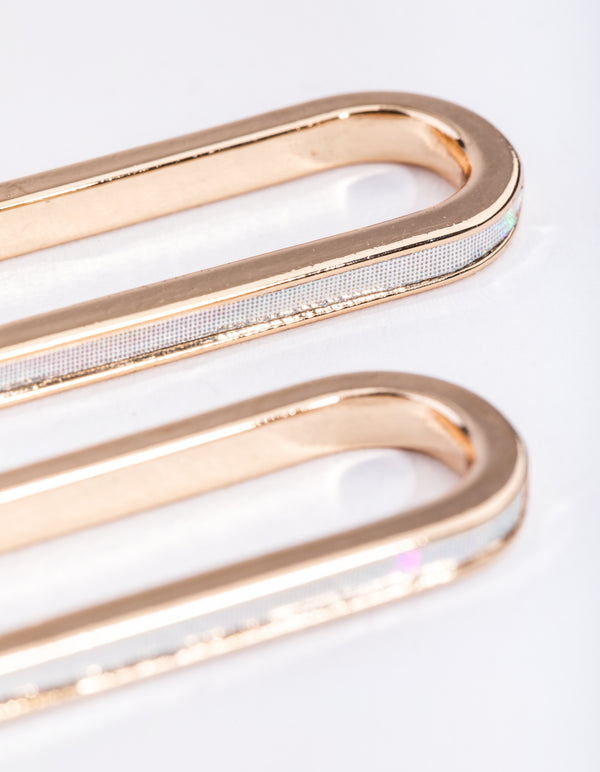 Gold Holographic Hoop Earrings