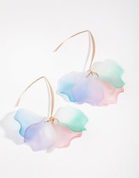 Gold Frosted Petal Drop Earrings - link has visual effect only