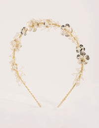 Gold Pearl & Flower Headband - link has visual effect only