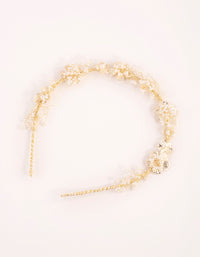 Gold Pearl & Flower Headband - link has visual effect only
