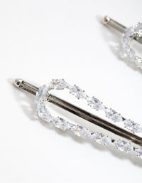 Silver Cubic Zirconia Marquis Pack Clips - link has visual effect only