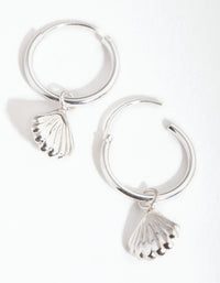 Sterling Silver Shell Hoop Earrings - link has visual effect only
