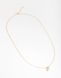 Gold Plated Sterling Silver Pearl & Star Charm Necklace - link has visual effect only