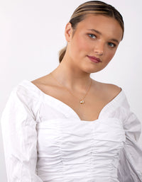 Gold Plated Sterling Silver Pearl & Star Charm Necklace - link has visual effect only
