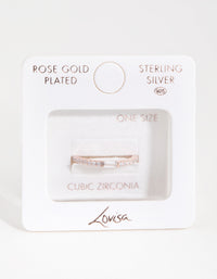 Sterling Silver Rose Gold Cubic Zirconia Baguette Engagement Ring - link has visual effect only