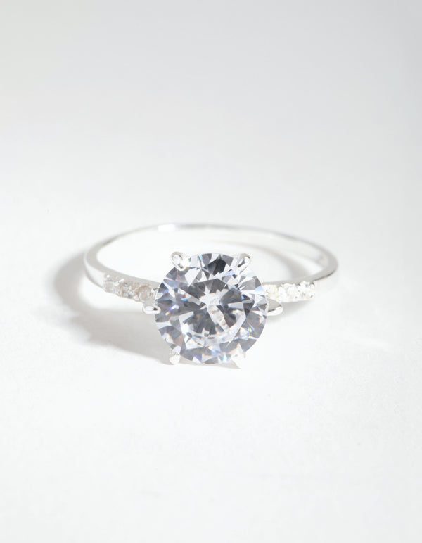 Sterling Silver Cubic Zirconia Statement Claw Ring