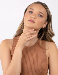 Gold Plated Sterling Silver Daisy Bee Open Ring - link has visual effect only