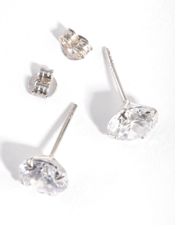 Sterling Silver 2ct Cubic Zirconia Stud Earrings
