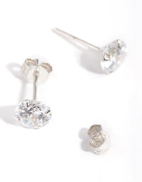 Sterling Silver 1ct Cubic Zirconia Stud Earrings - link has visual effect only