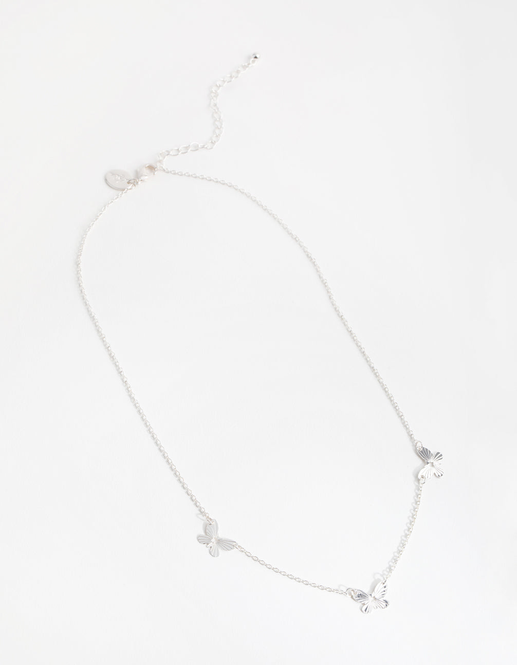 Silver Triple Butterfly Necklace
