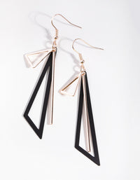 Rose Gold Triangle & Stick Drop Earrings - link has visual effect only