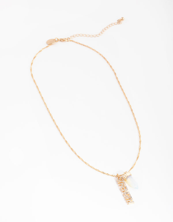 Gold Strength Moonstone Necklace