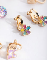 Kids Gold Flower Garden 6-Pack Earring - link has visual effect only