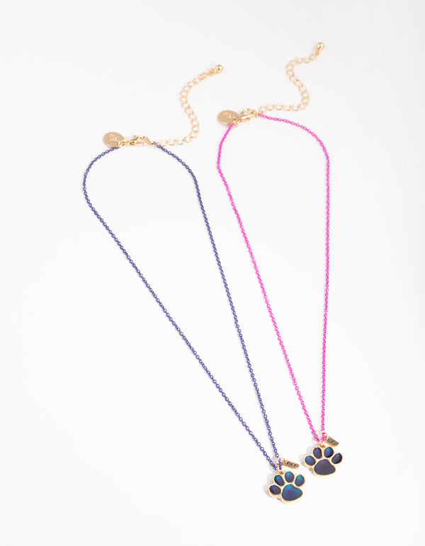 Kids Paw Mood Best Friend Necklace Pack
