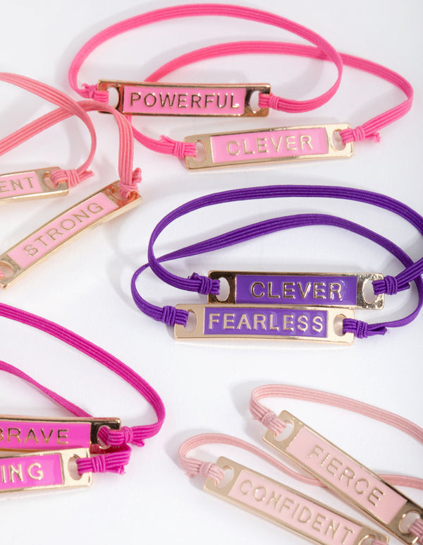 Kids Gold Enamel Mega Best Friend Stretch Bracelet 10-Pack