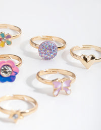 Kids Gold Flower Garden 6-Pack Rings - link has visual effect only