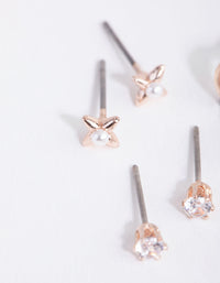 Rose Gold Cresent Moon Pearl Earrings - link has visual effect only