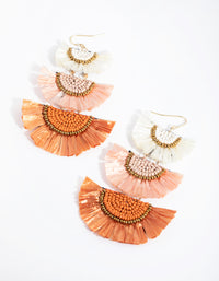 Antique Gold Raffia Fan Drop Earrings - link has visual effect only