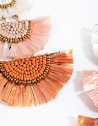 Antique Gold Raffia Fan Drop Earrings - link has visual effect only