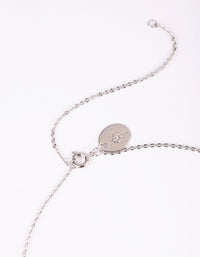 Silver Cubic Zirconia Cushion Cut Surrounded Necklace - link has visual effect only