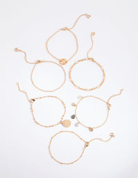 Gold Shell Jingle Bracelet & Anklet 6-Pack Set - link has visual effect only