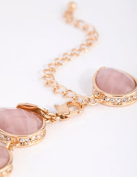 Gold & Blush Teardrop Facet Stone Necklace - link has visual effect only