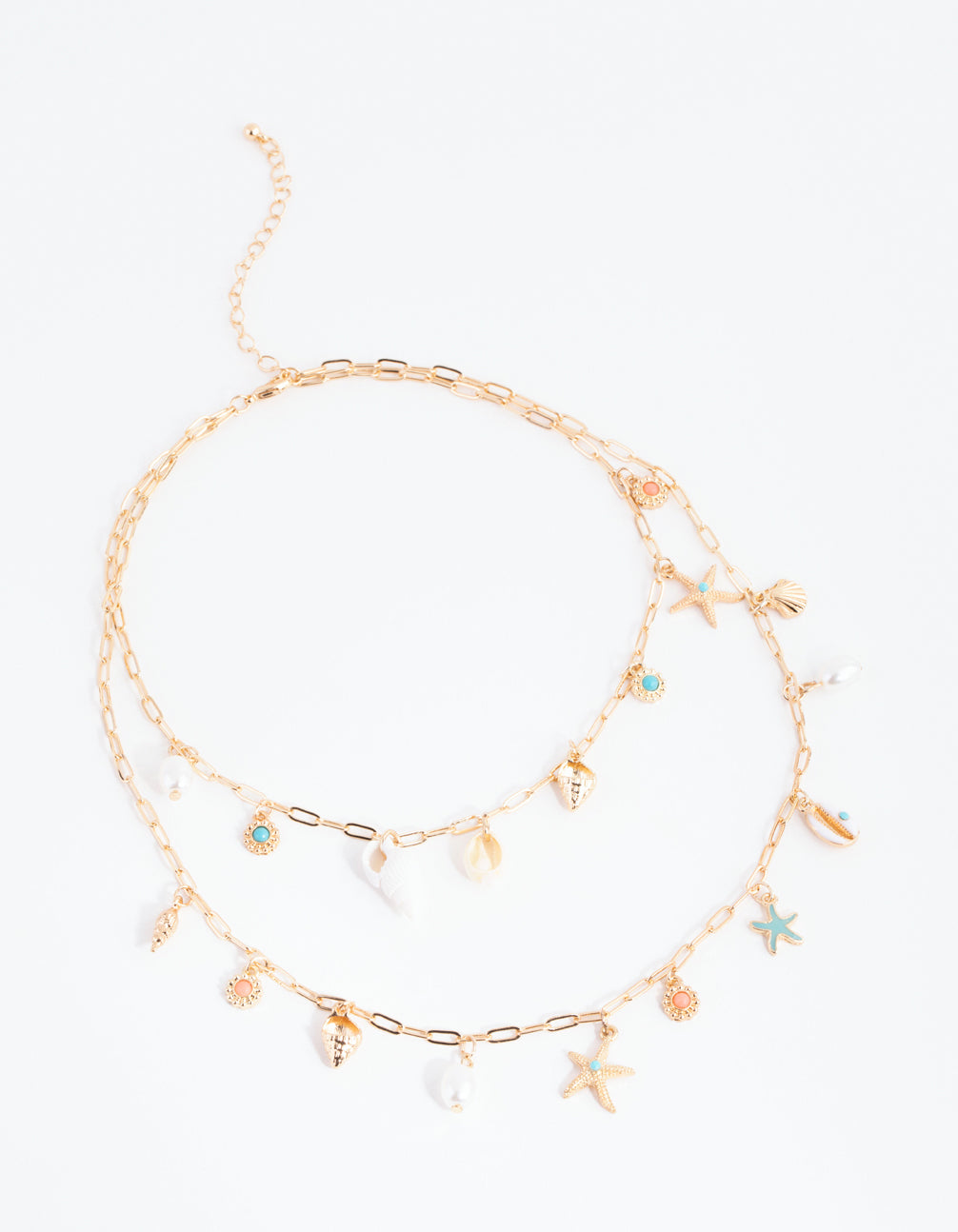 Gold Ocean Charm Necklace