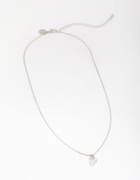 Silver Diamond Simulant Heart Necklace - link has visual effect only
