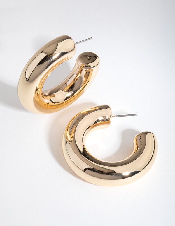 Gold Chunky C-Hoop Earrings