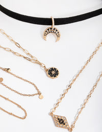 Gold Decorated Crescent Choker 5-Pack - link has visual effect only