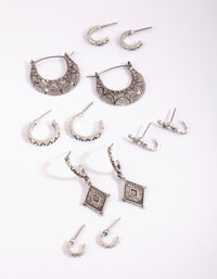 Antique Silver Vintage Snake Earring 6-Pack - link has visual effect only