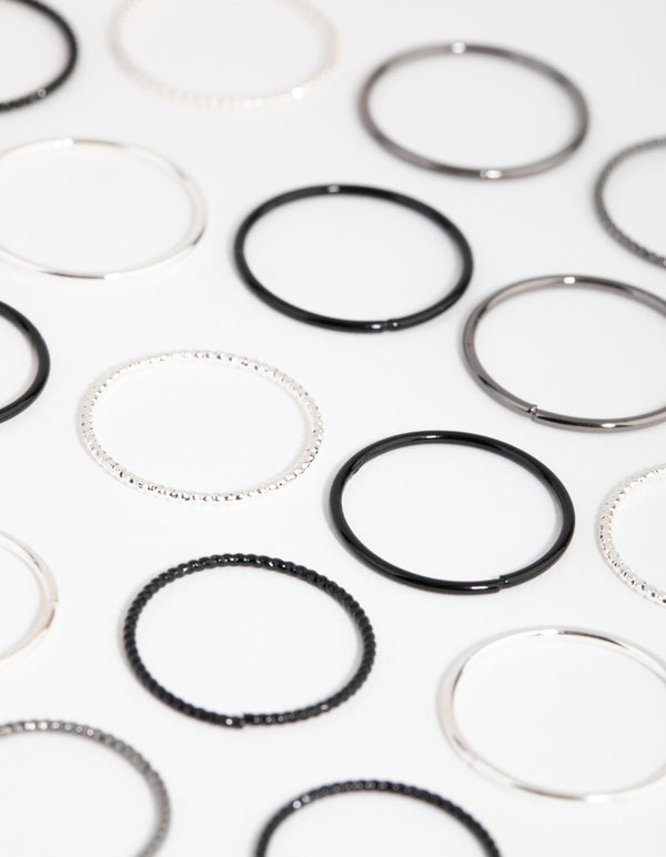 Mixed Metal Textured Ring 24-Pack