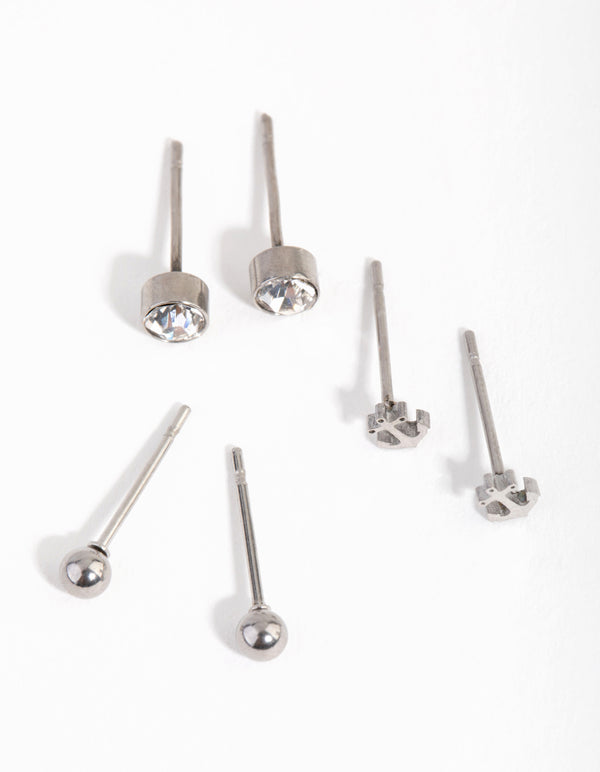 Titanium Sea Pack Stud Earrings
